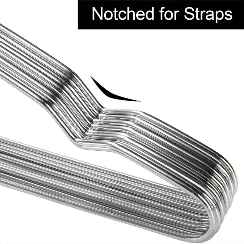Heavy Duty Stainless Steel Clothes Hangers 16.5 Inch Space Saving Wardrobe Hangers