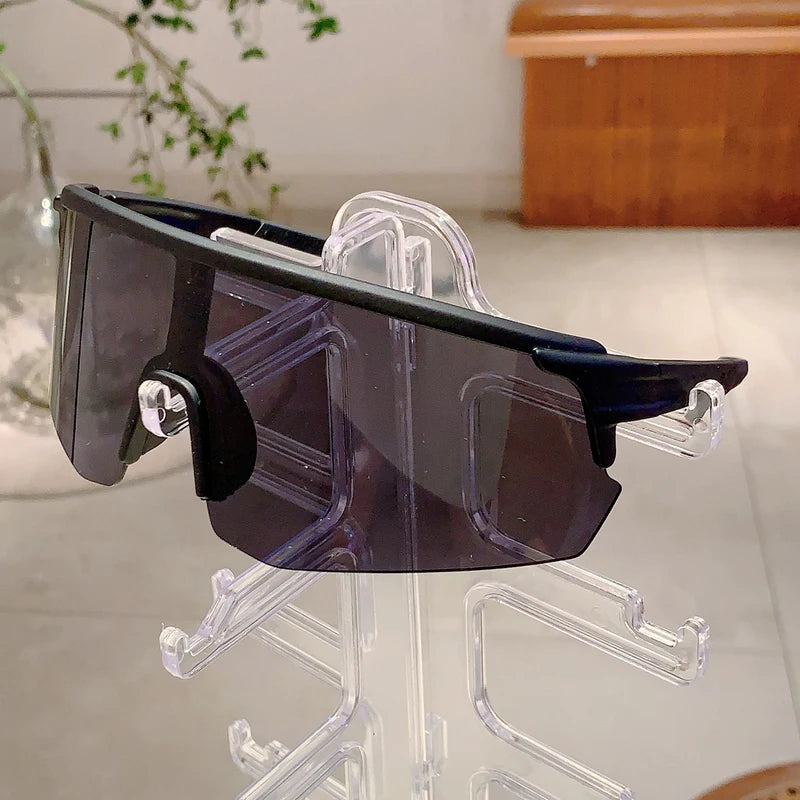 Semi-Rimless Sports Cycling Sunglasses Mirror Lens Men Women Outdoor Goggle