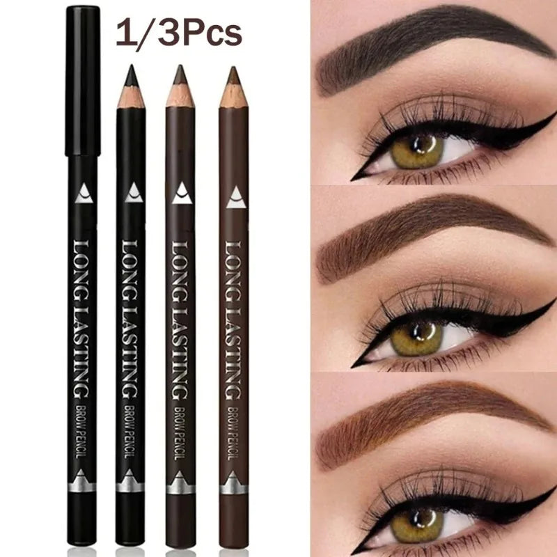 Waterproof Dual-Use Eyebrow & Eyeliner Pencil Set - Long Lasting, Sweat & Halo Proof