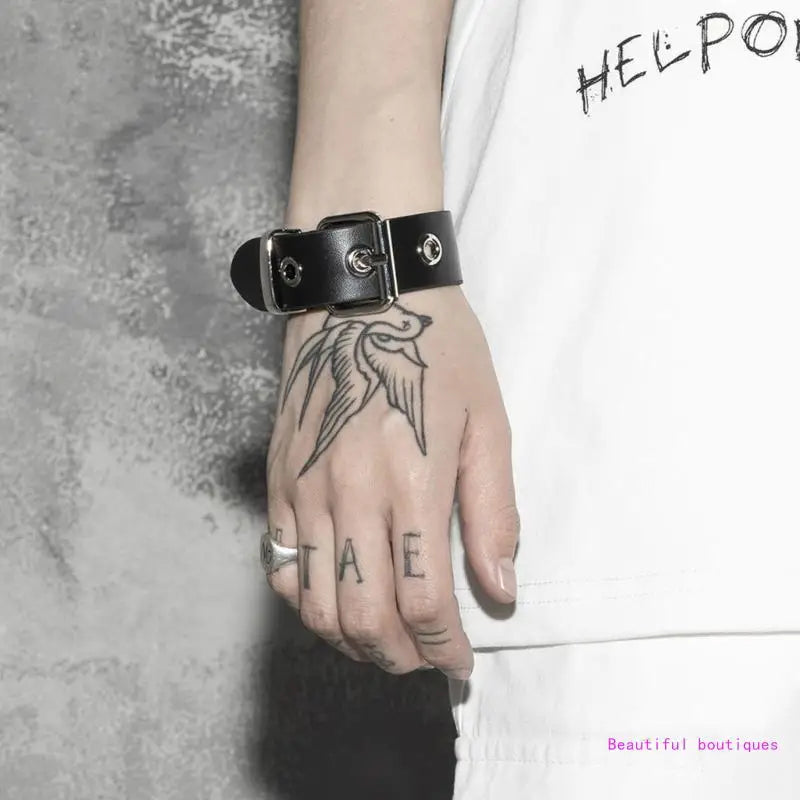 Adjustable Punk Bracelets for Men Women Vintage Style Wrist Cuff Jewelry