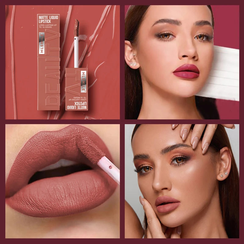 Long Lasting Velvet Matte Lipstick 6 Colors Waterproof Non-Stick Lip Gloss