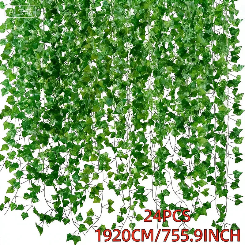 Artificial Ivy Garland 24 PCS 19m Wall Decor Greenery Vine for Weddings & Parties