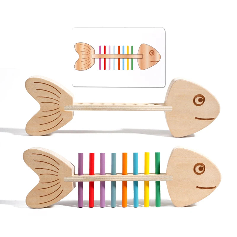 Montessori Color Matching Sensory Wooden Balance Stick Educational Toy for Kids