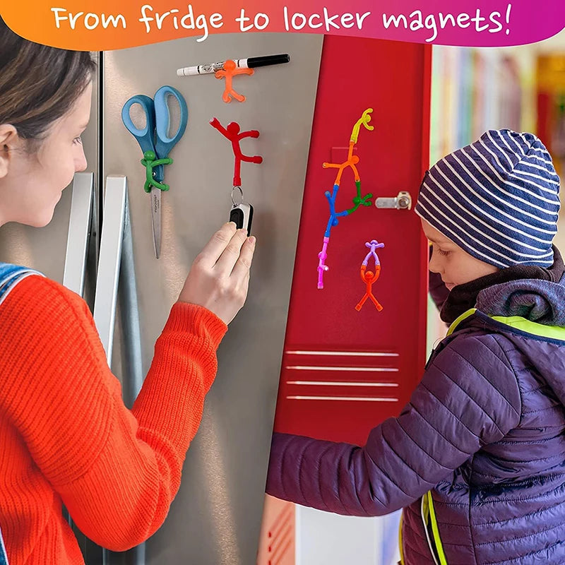 Colorful Mini Man Refrigerator Magnets Set - 10pcs Cute Humanoid Magnetic Stickers for Refrigerator & Whiteboard