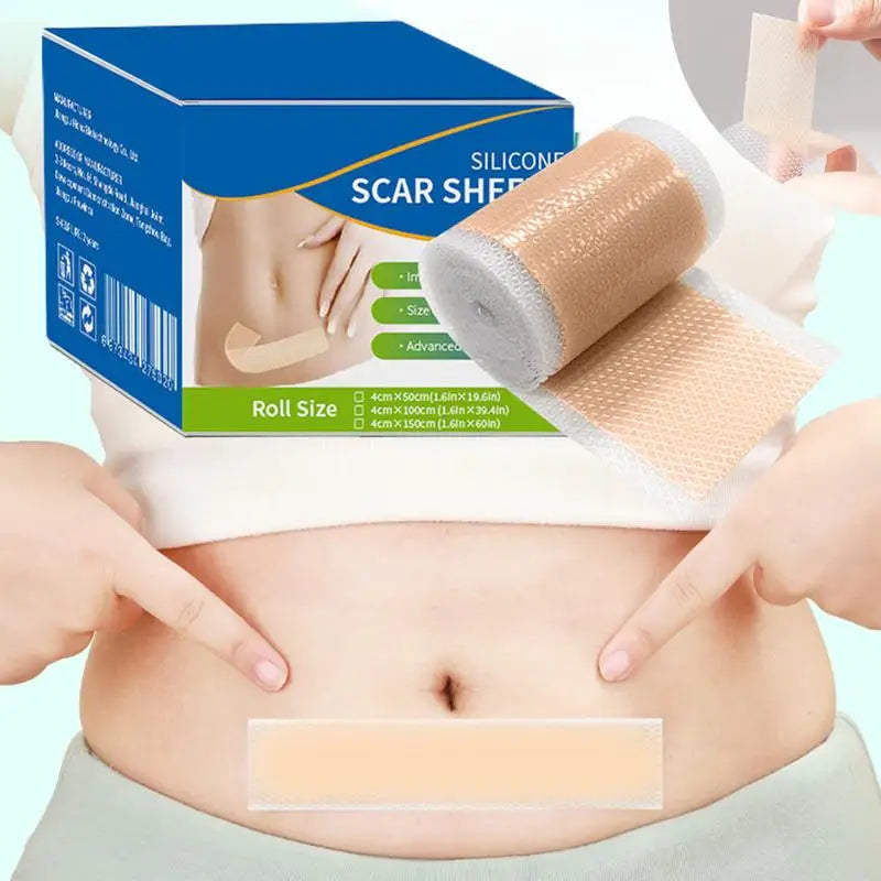 Waterproof Silicone Scar Sheets - Medical Grade Hypoallergenic Tape for C-Section Keloid Burns