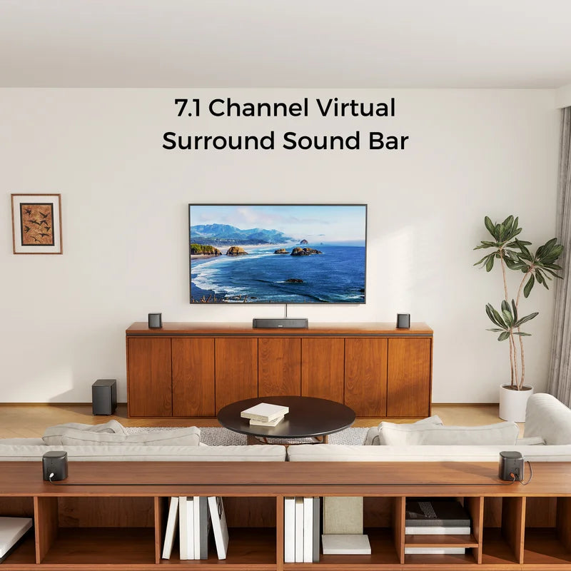 7.1 Channel TV Sound Bar System with Wireless Surround Speakers & App Control