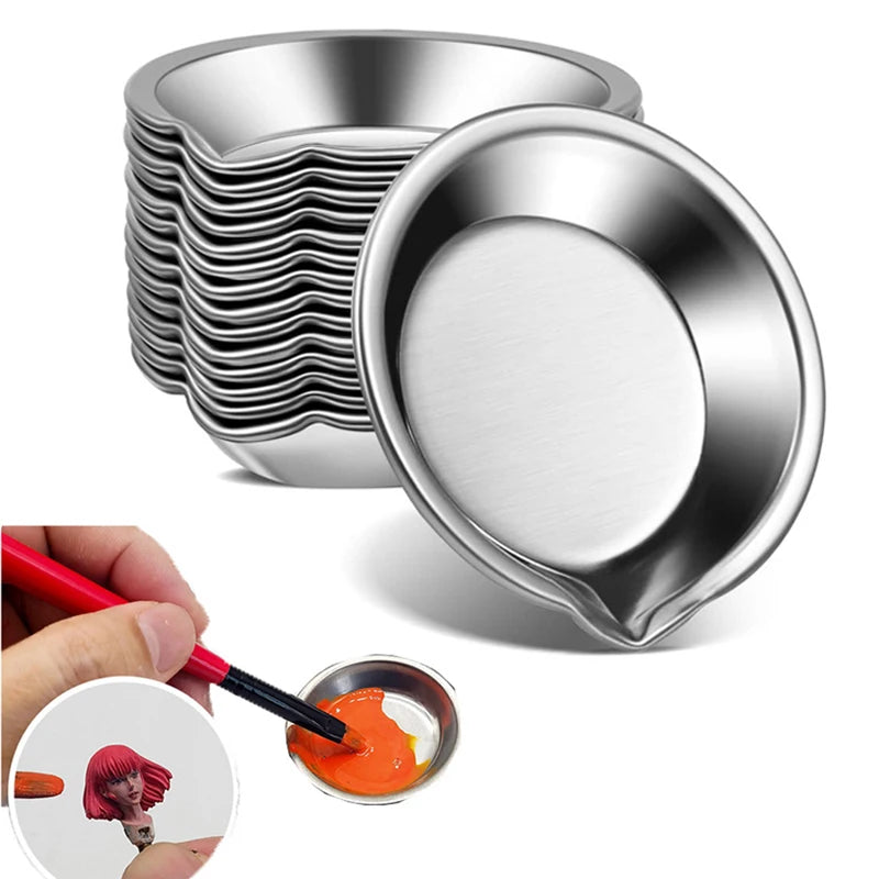 Stainless Steel Paint Mixing Bowls 1/5/10Pcs for Artists & DIY Crafts