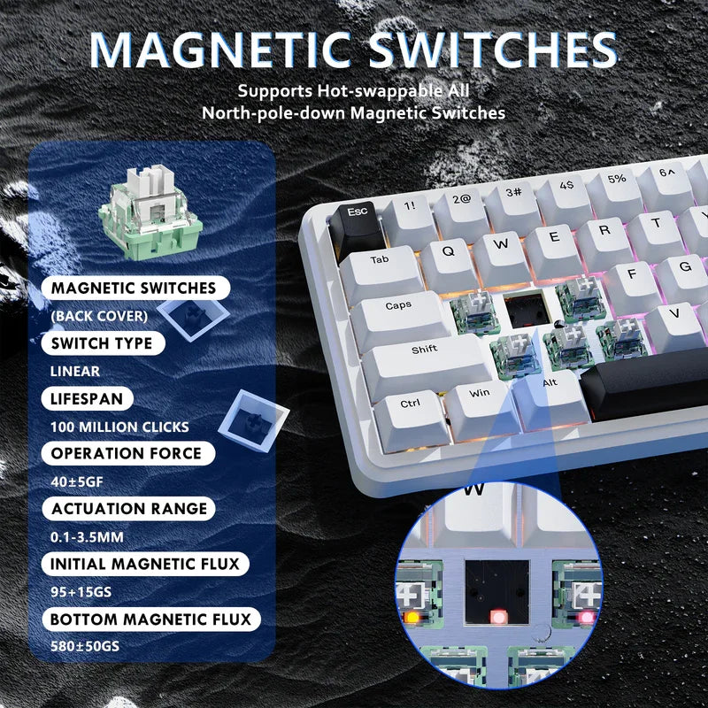 Wired Gaming Keyboard with RGB, 8000Hz Polling, Hot-Swappable Switches, PBT Keycaps