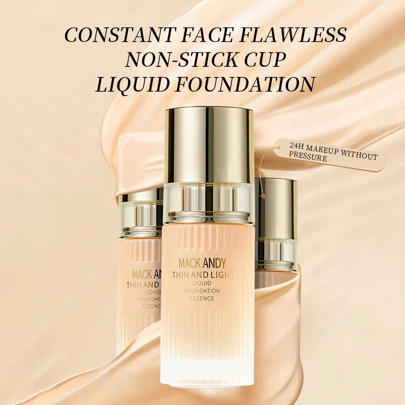 Long-Lasting Non-Transfer Liquid Foundation for Flawless Skin - Multiple Colors