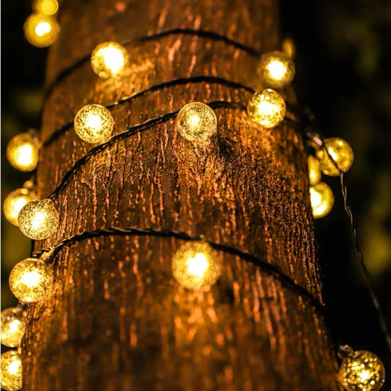Solar String Lights with 100 LEDs & 8 Modes, Outdoor Waterproof Decorative Lighting