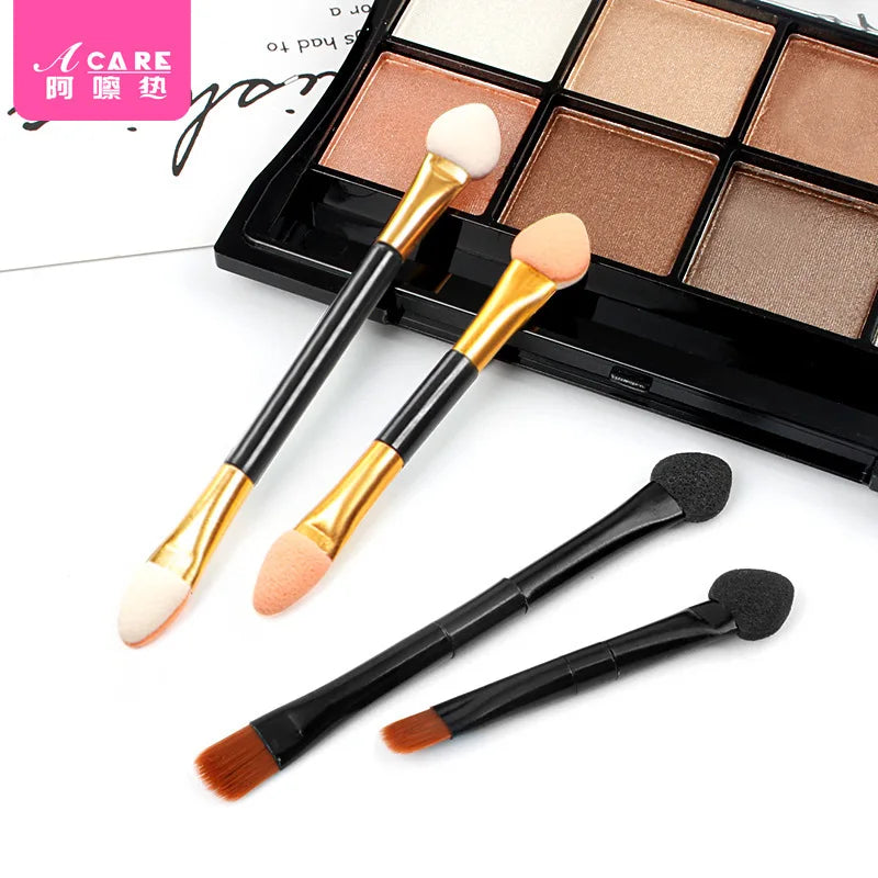 Eyeshadow Brush Set with Double Head Sponge - Portable Mini Cosmetic Tool