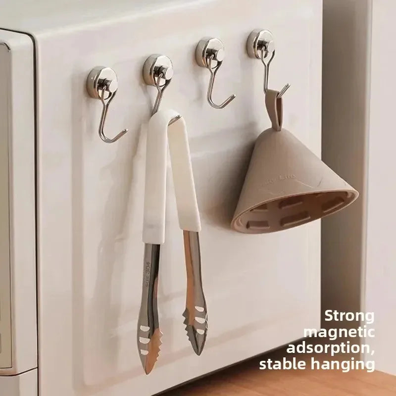 Heavy Duty Magnetic Hook Set for Refrigerator Kitchen Organization - Strong Hold