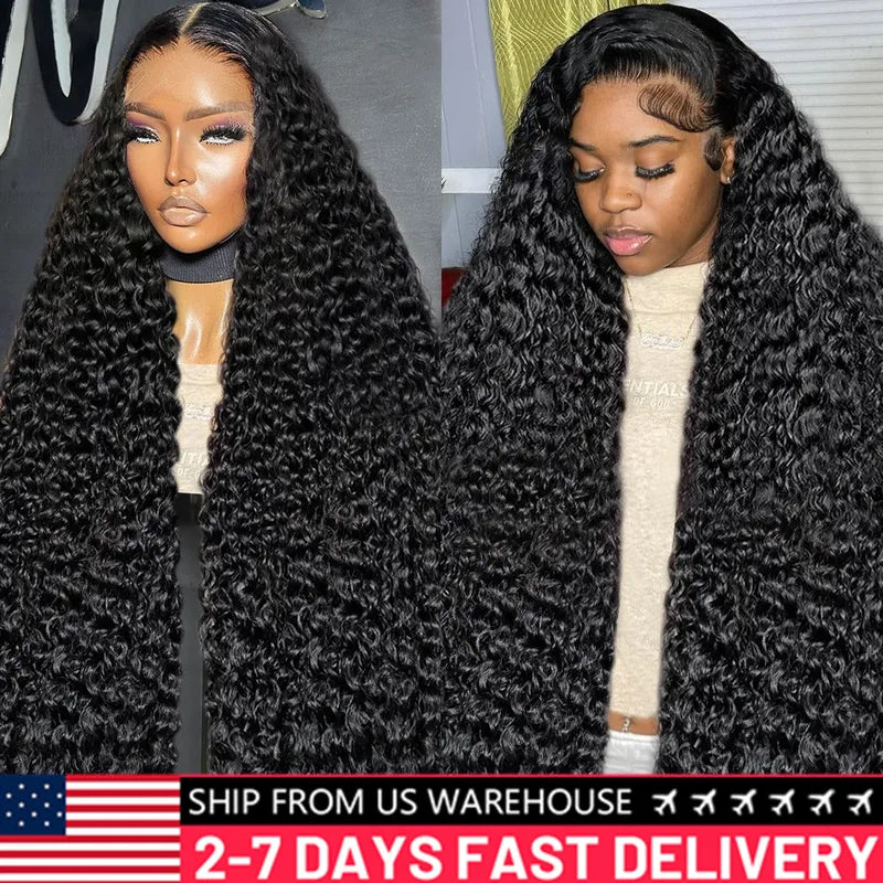 Deep Wave Lace Front Wig Human Hair 13x6 HD Transparent Lace Frontal 28-32 Inch for Women