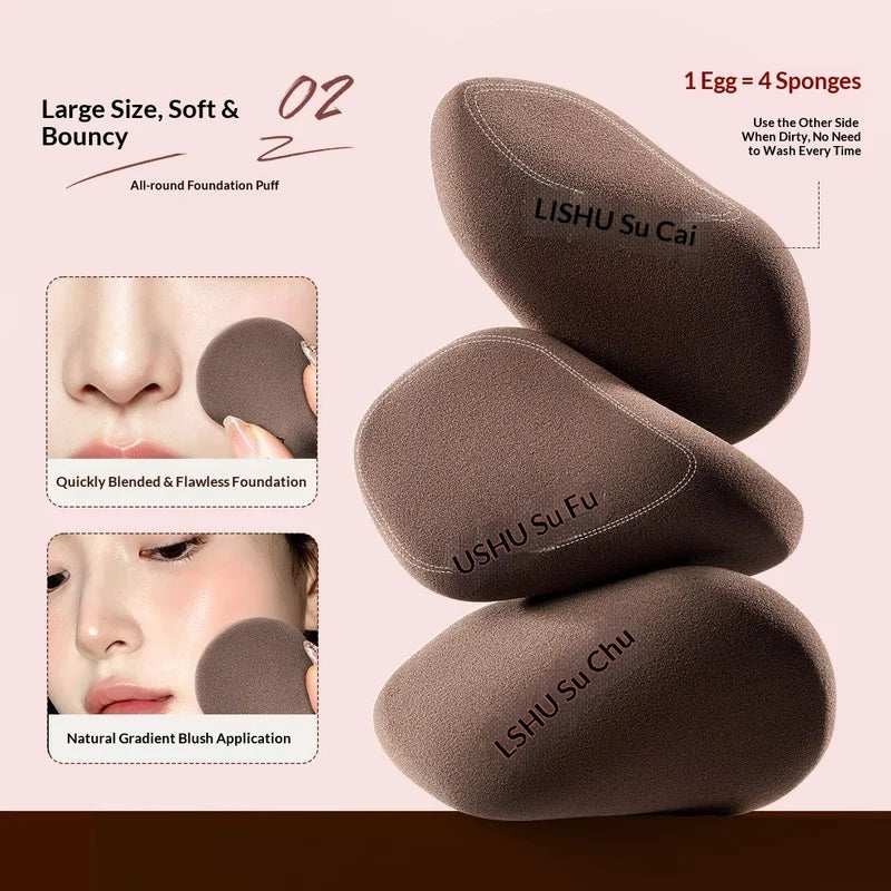 Finger Shape Makeup Sponge Set - Reusable Precision Face Cosmetic Puffs for Foundation & Highlighter