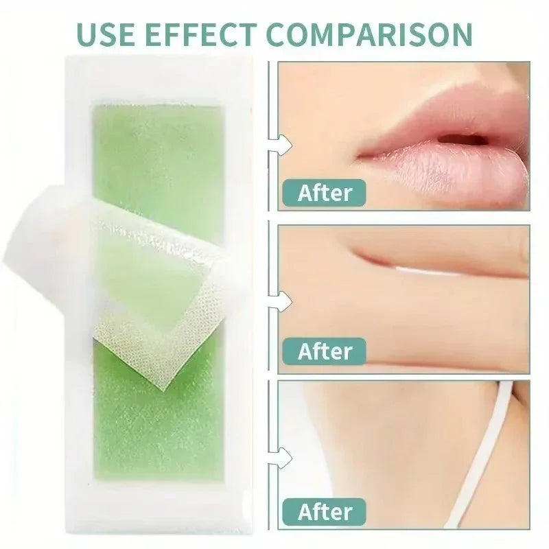 Depilatory Wax Strips for Hair Removal - Soft Cold Wax Paper for Face, Body, and Legs - 50/30/20/10 Pcs
