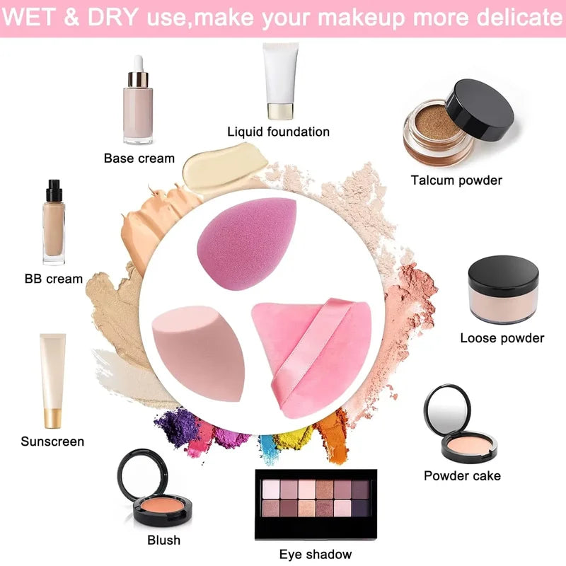 14Pcs Makeup Sponge Set Blenders Triangular Powder Puffs for Liquid Foundation & Concealer