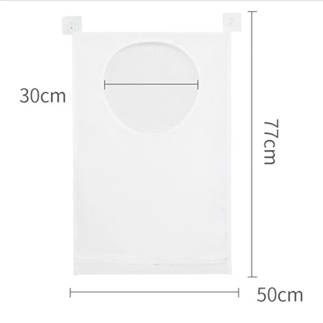 Foldable Mesh Laundry Basket with Wall Hook - Clothing Organizer & Storage Bag