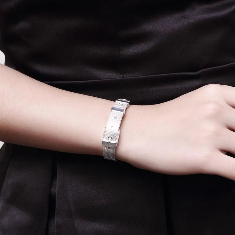 Luxury Sterling Silver Jewelry Watchband Chain Bracelet for Women - Wedding & Party Gift