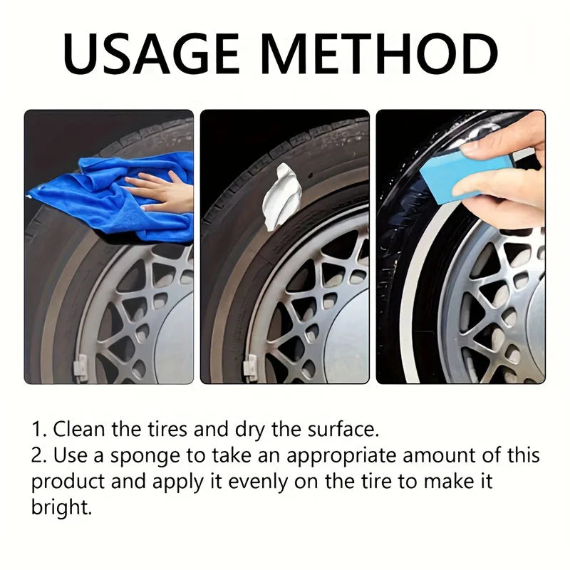Car Tire Restorer Wax Kit - Long-Lasting Gloss & Plastic Renovation