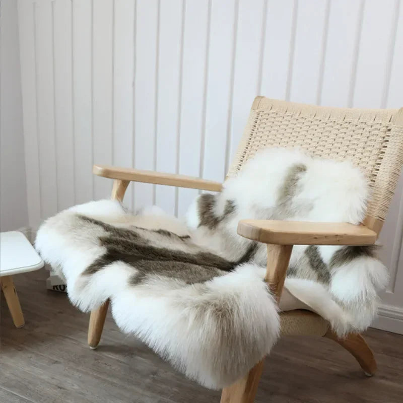 Minimalist Faux Reindeer Fur Carpet Floor Mat Bedroom Blanket Washable Bedside Rug