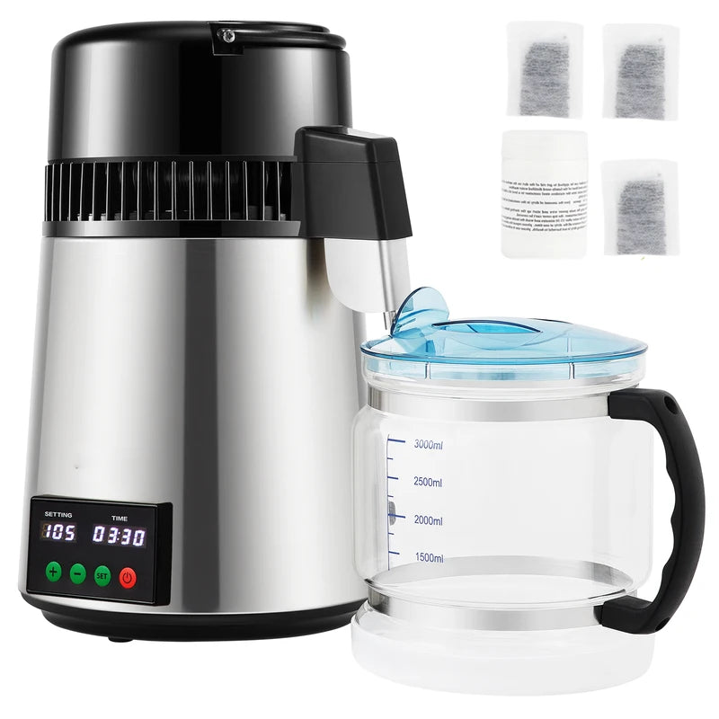 Water Distiller Purifier with Touch Screen 4L Capacity Home Use, Fast 1 L/H