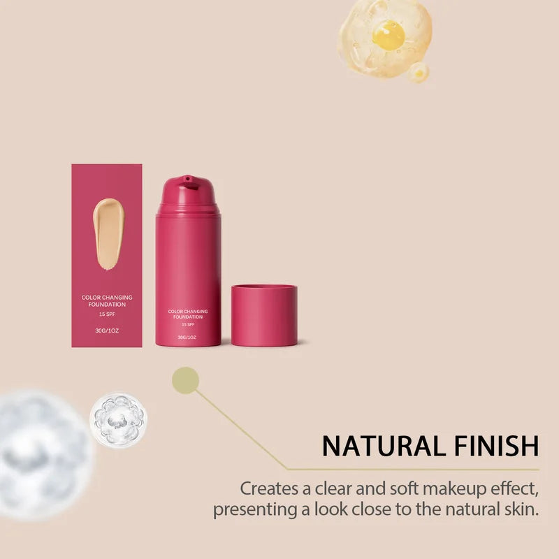 Natural Warm Tone Face Foundation for Seamless Makeup Finish - Long-Lasting & Sheer