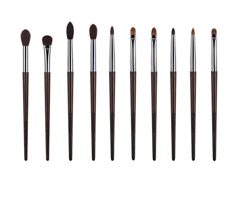 High-End Animal Hair Eye Shadow Makeup Brush Set with Ebony Handle