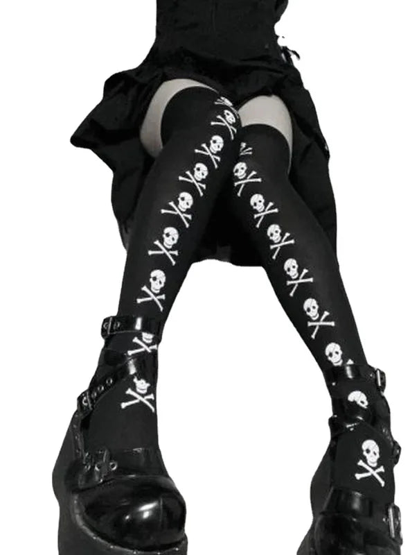 Skeleton Stockings and Gloves Set for Halloween Cosplay - Bone Blood Bloodstained