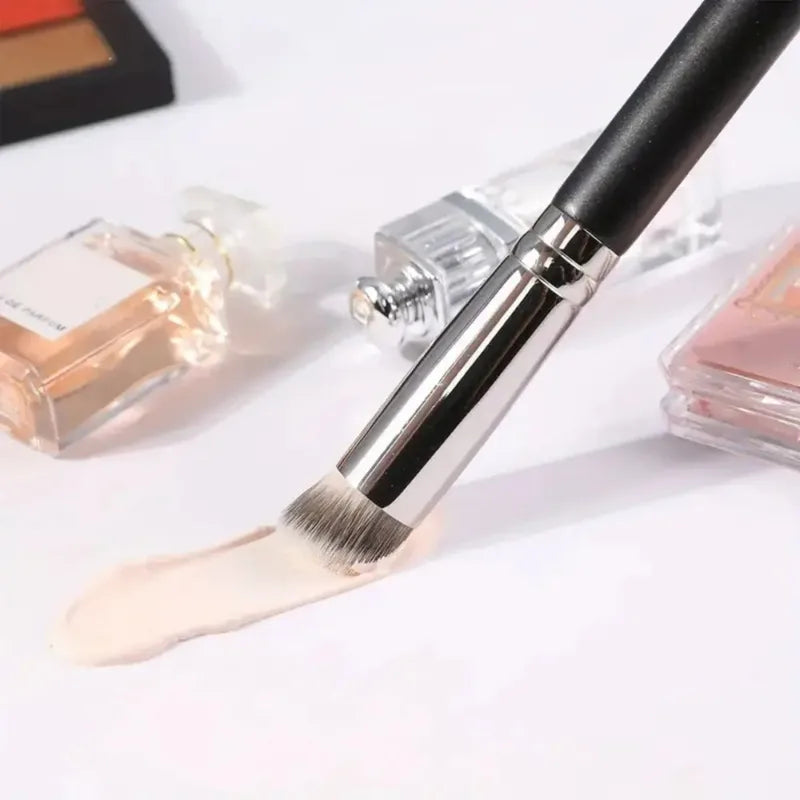 Set of 1-3 Makeup Brushes for Foundation Concealer Blush Contour - Synthetic, Multi-Color Handle