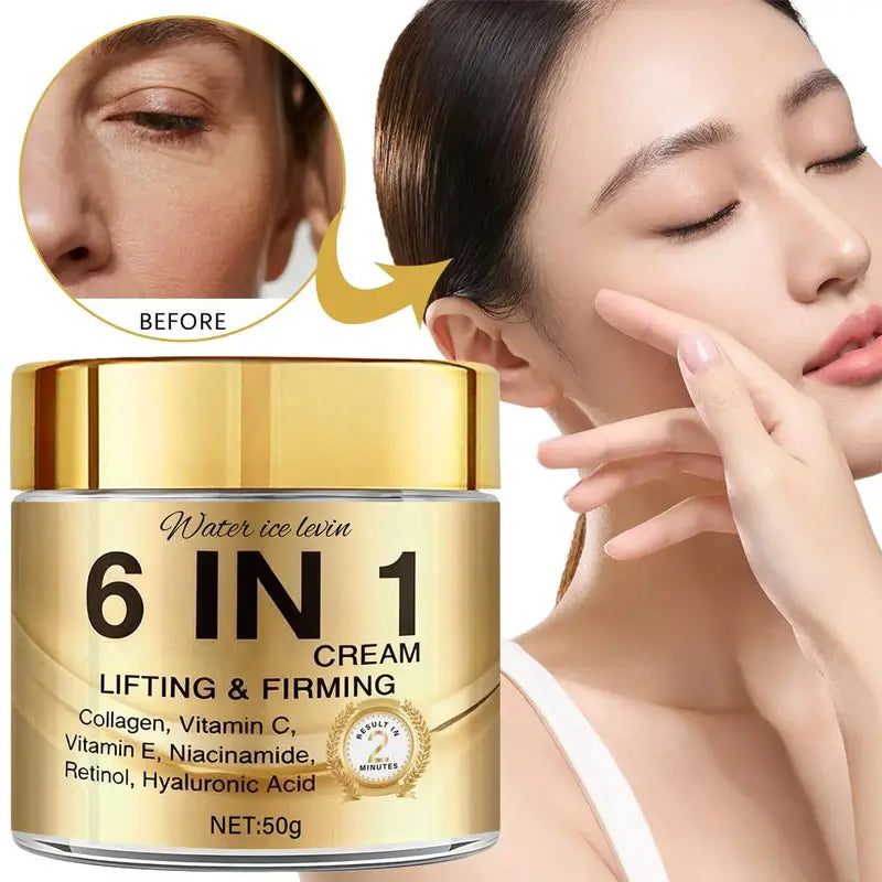 6-in-1 Collagen Face Cream with Vitamin C, E, Retinol & Hyaluronic Acid - 50g