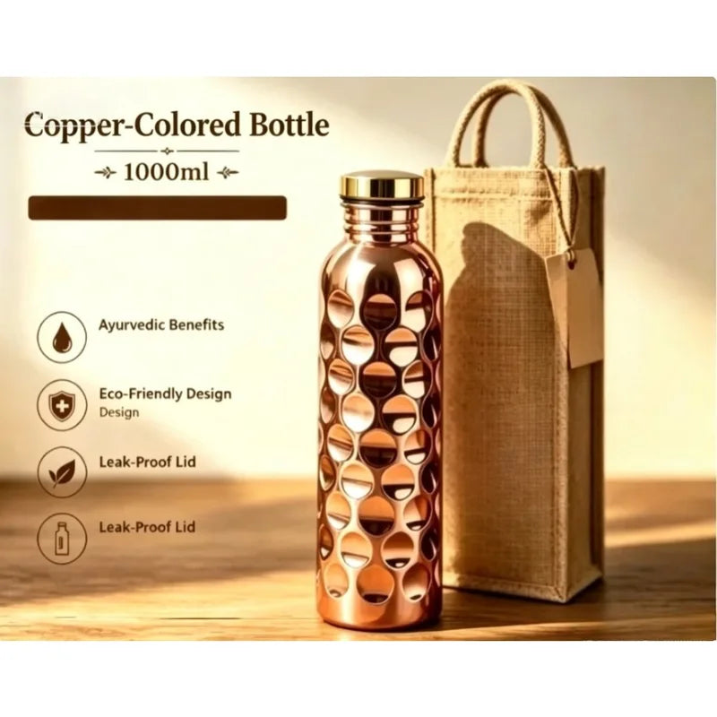 Vintage Copper Water Bottle 800ml-1000ml Outdoor Drinking Cup - Gift & Daily Use