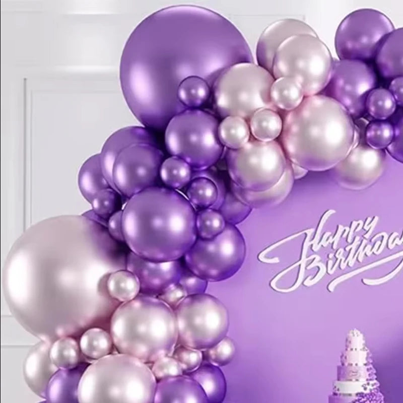 75pcs Metallic Pink Purple Balloon Garland Kit for Wedding Party Decorations