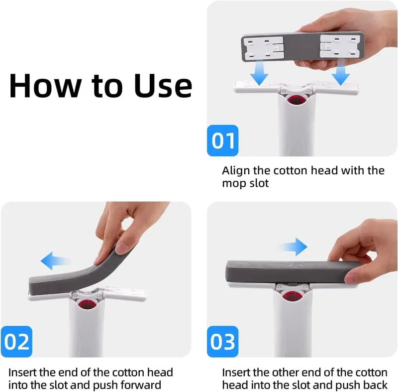 Mini Handheld Folding Mop with Self-Squeezing Sponge for Home Cleaning