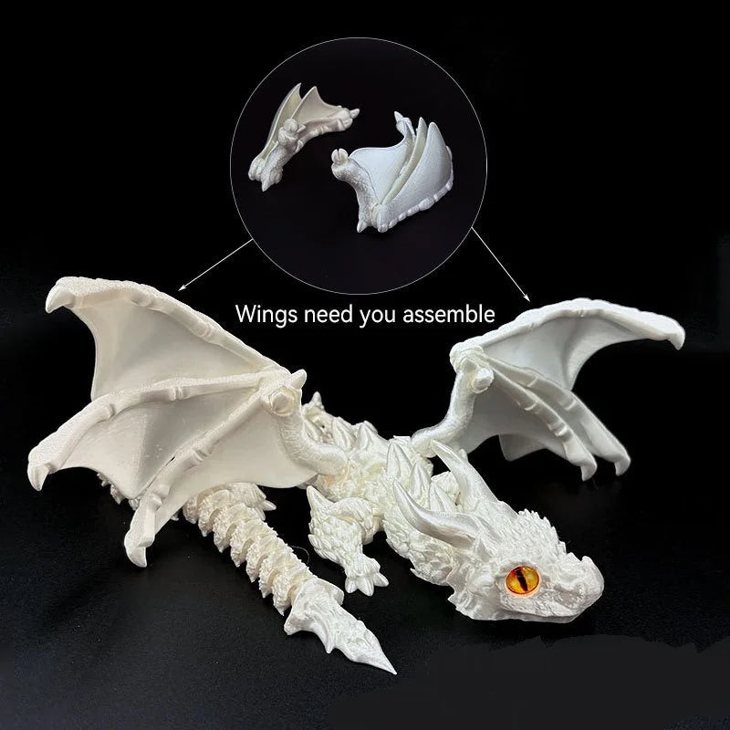 Fantasy Dragon Figurine with Adjustable Wings Resin Art Deco Home Decor