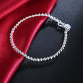 Sterling Silver Beaded Chain Bracelets for Women Wedding Party Gift