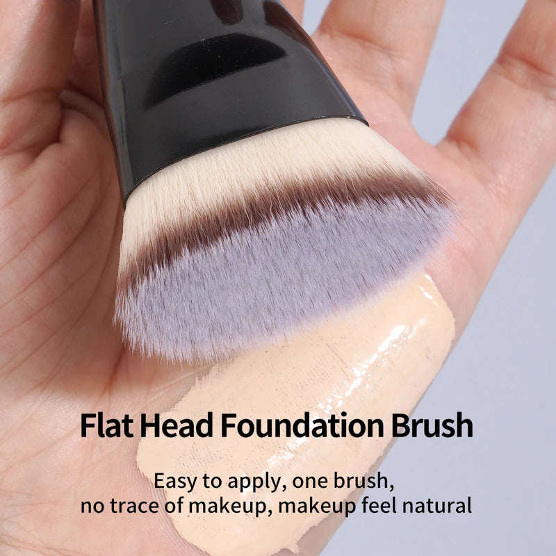 2Pcs Makeup Brush Set for Foundation, Concealer & Contouring - Synthetic Hair