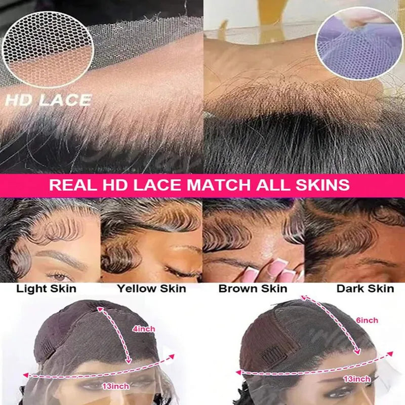 HD Transparent Lace Front Wig 13x4 13x6 Full Lace Human Hair 250 Density for Women