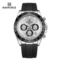 Luxury Men's Business Casual Wrist Watch Waterproof Chronograph with Silicone Strap