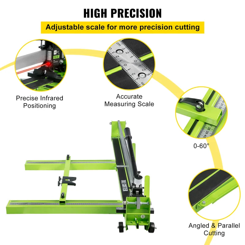 Manual Tile Cutter Infrared Laser Positioning 47-Inch Heavy Duty Ceramic & Porcelain
