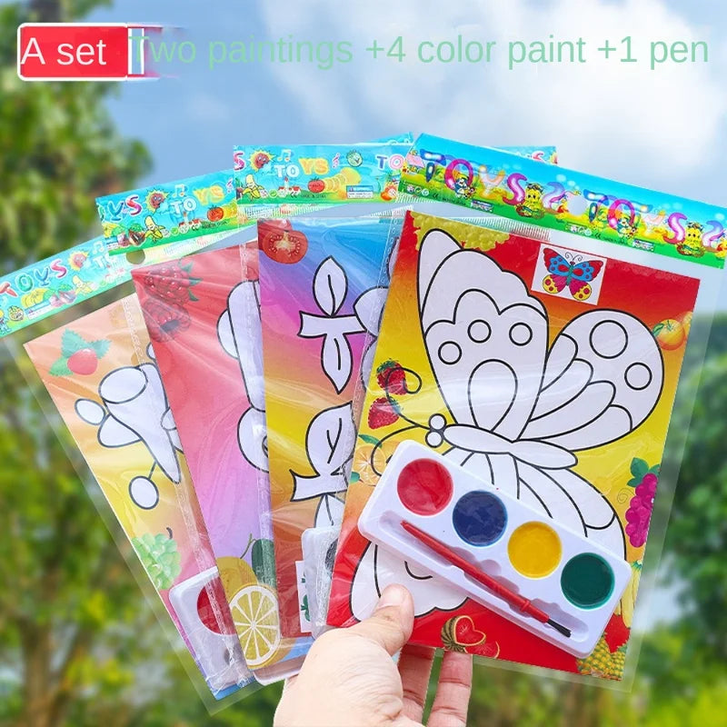 10-30 Pcs DIY Cartoon Paint Coloring Graffiti Art Set for Kids Party & School