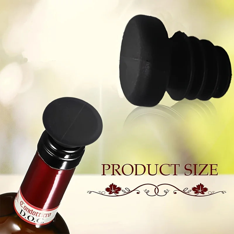 Silicone Wine Bottle Stopper Set - Multiple Colors, 5PCS