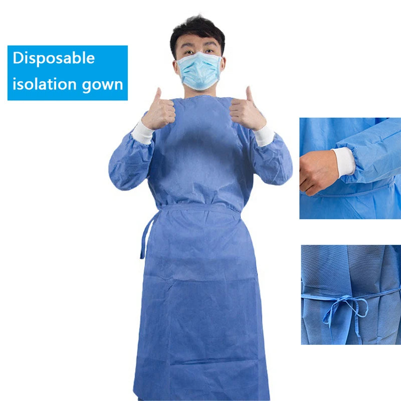 Disposable Non-Woven Isolation Gown Protective Coverall for Work and Dust Resistance