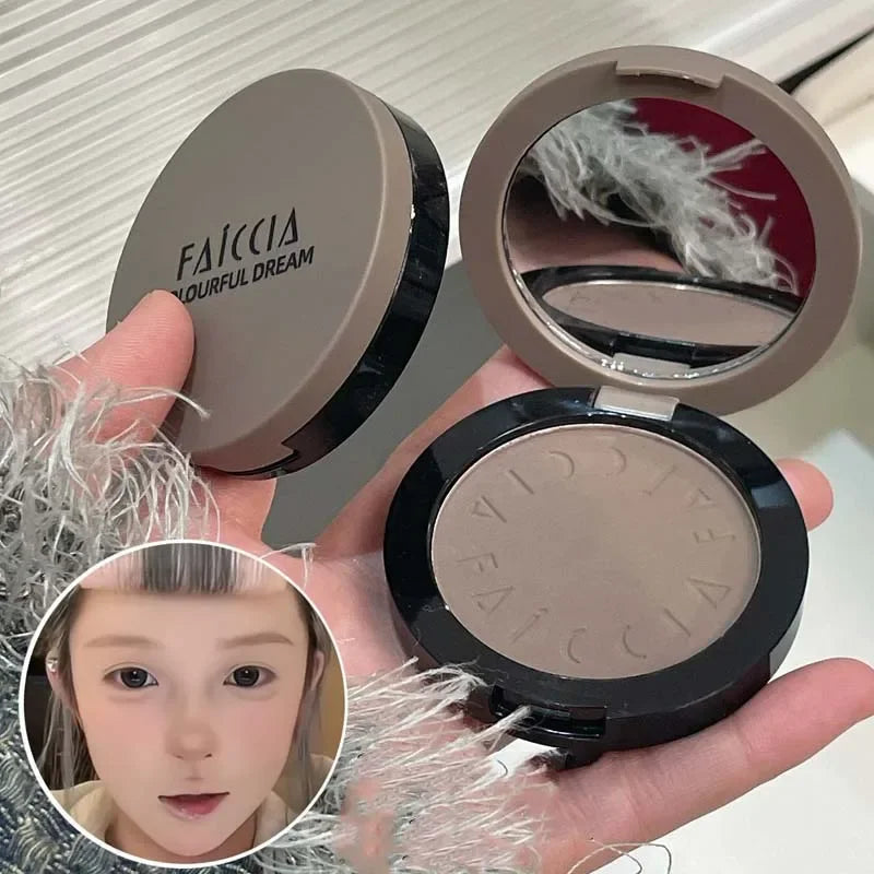 Facial Contouring Powder Palette - Matte Cement Brown for 3D Makeup & Nose Shadow