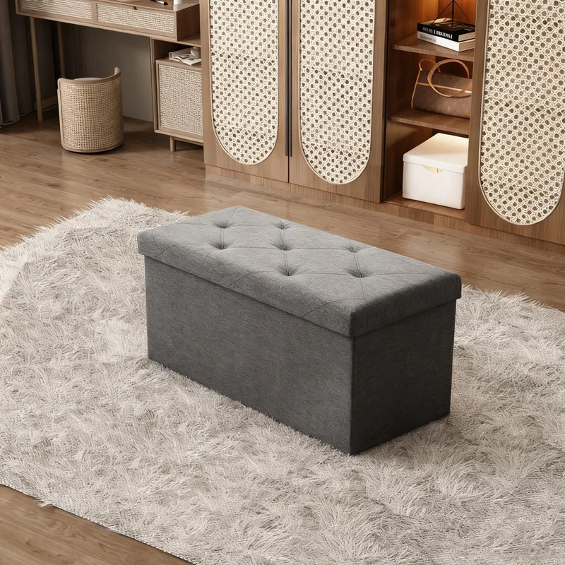 Heavy-Duty Multi-Purpose Folding Storage Ottoman Bench for Indoor & Outdoor Use