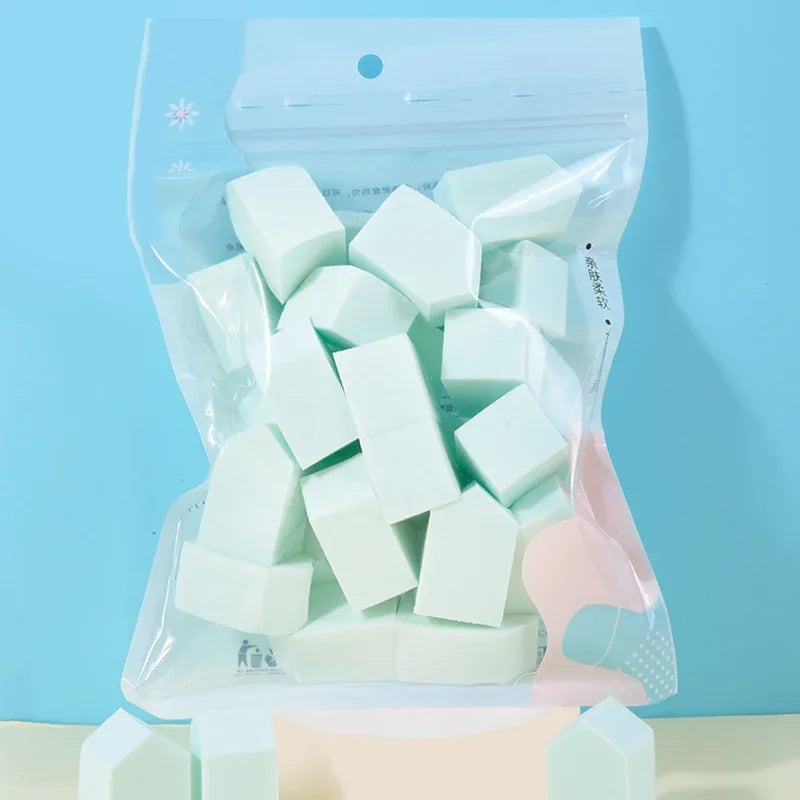 Hydrophilic Makeup Sponge Set - 25 Big Pentagon Applicators for Beauty & Cosmetics