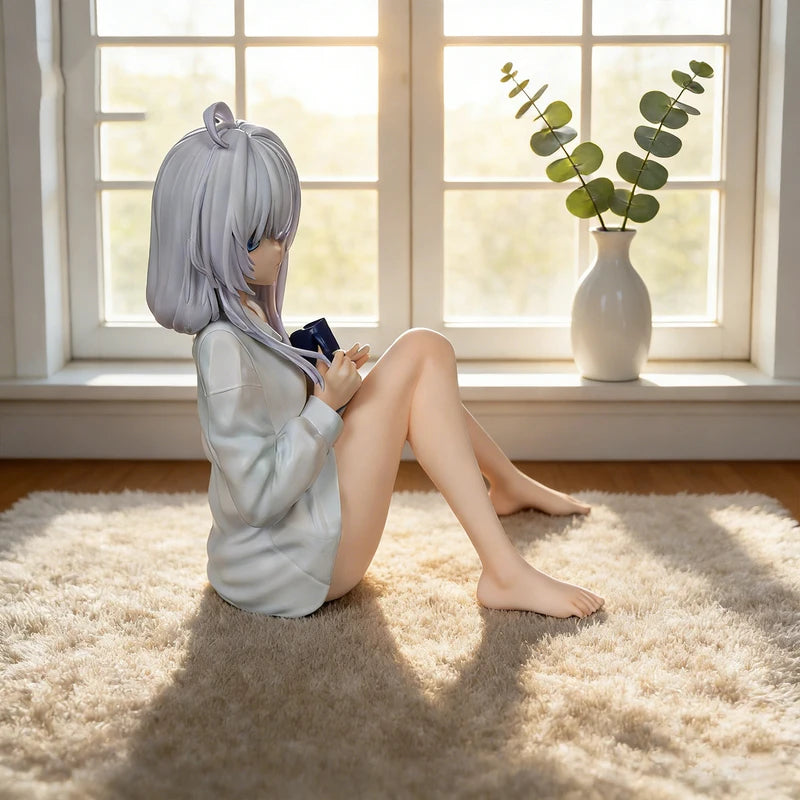 Anime Girl Figure 11cm Sitting In Pajamas Collectible Model Decoration Toy