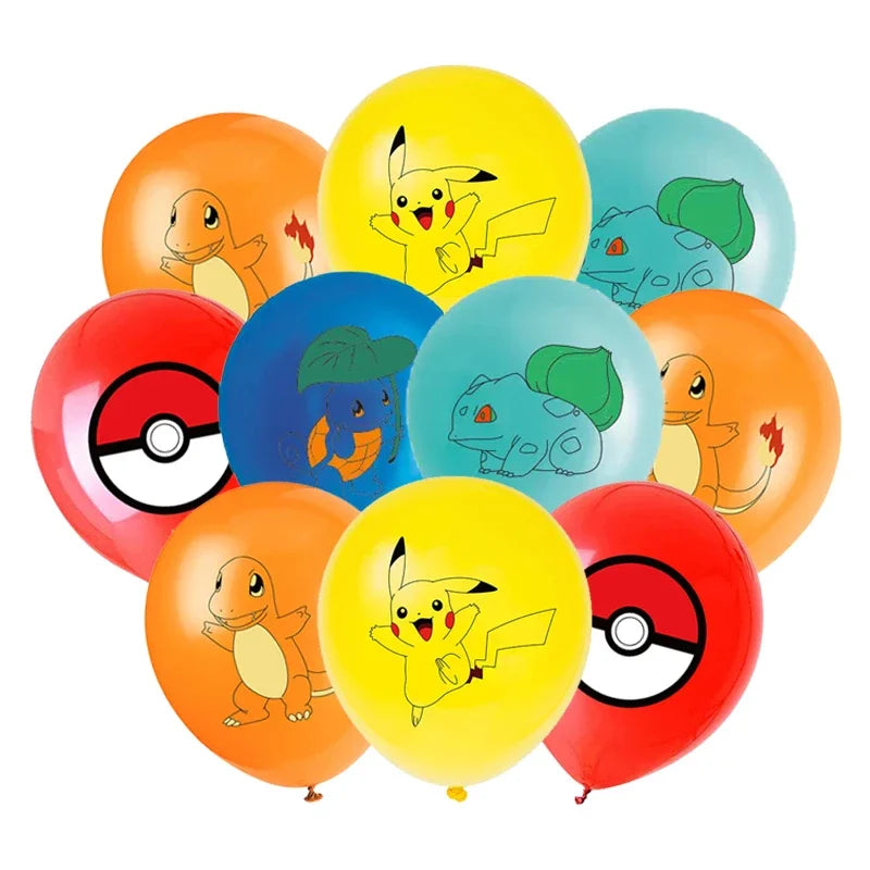 10/20pcs Cartoon Pikachu Latex Balloons for Birthday Party Decorations