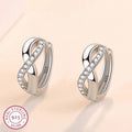 Sterling Silver Zircon Earrings for Women Circle Round Jewelry Gift
