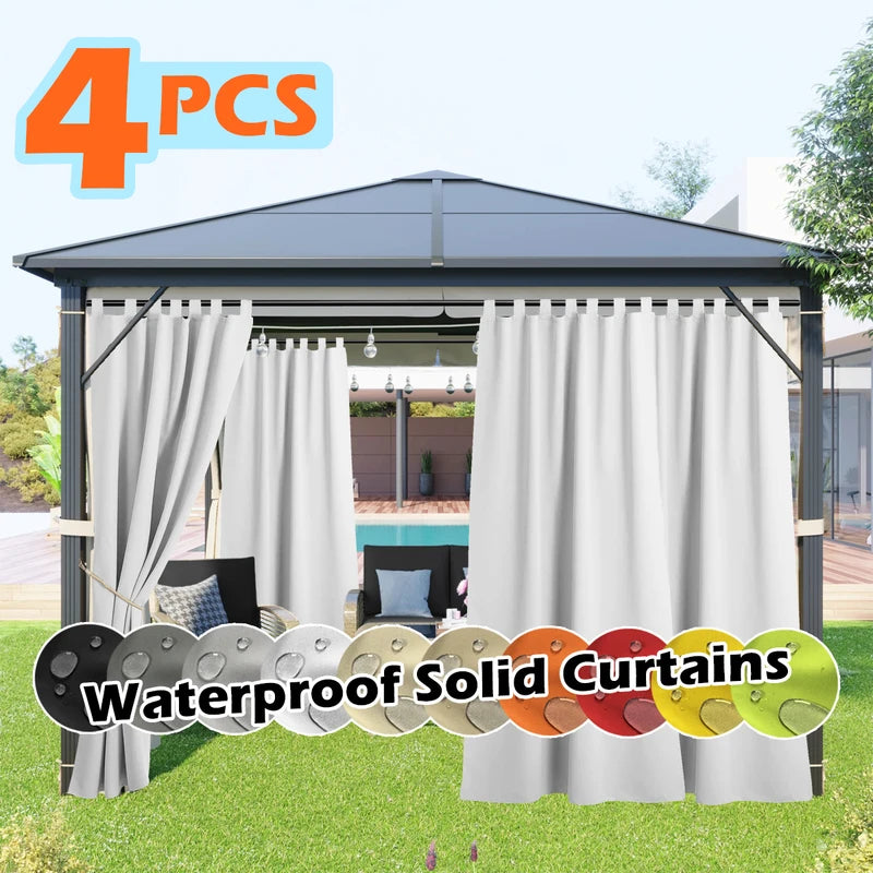 Outdoor Waterproof UV-Resistant Curtain Panels for Porch Pergola Gazebo