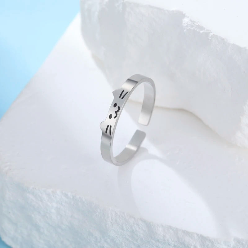 Adjustable Stainless Steel Pet Couple Ring for Cats and Dogs Playful Gift